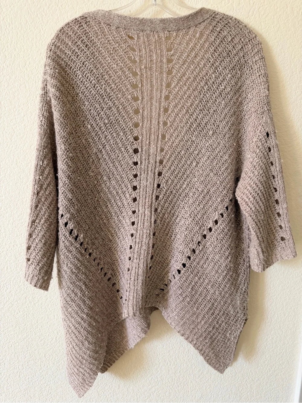 ANTHROPOLOGIE Moth Taupe Open-Knit Button-Front Women’s Cardigan